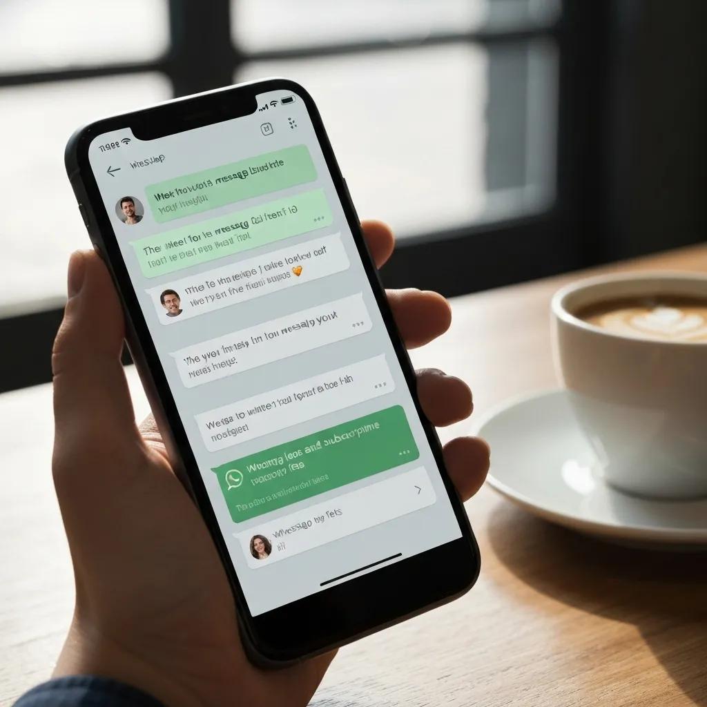 WhatsApp conversation highlighting subscription limitations and message fees