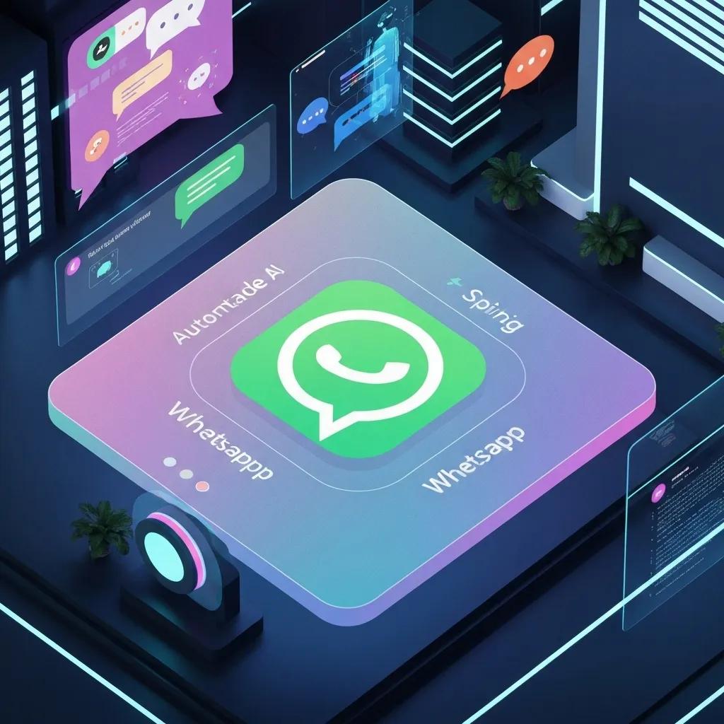 Digital interface showcasing AI automation features for WhatsApp integration