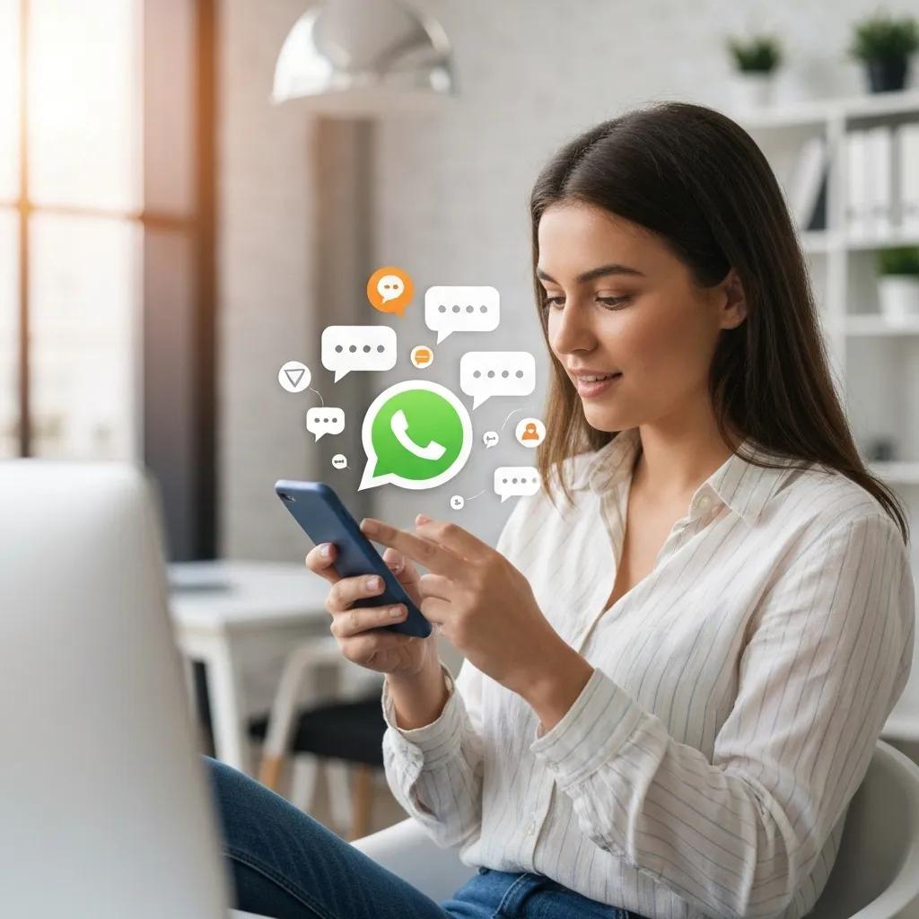 Person using WhatsApp on smartphone, symbolizing digital communication and customer engagement