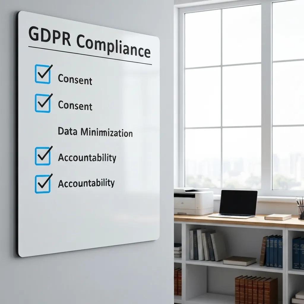 Checklist of GDPR compliance principles relevant to WhatsApp data management in a professional office setting