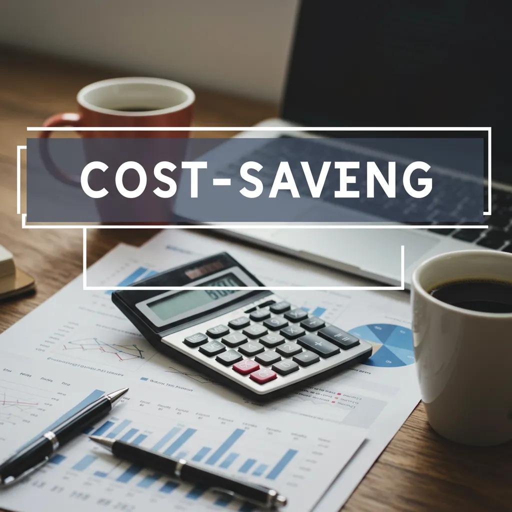 Calculadora y documentos financieros sobre un escritorio, representando estrategias de ahorro de costos para agencias que usan WAsendr