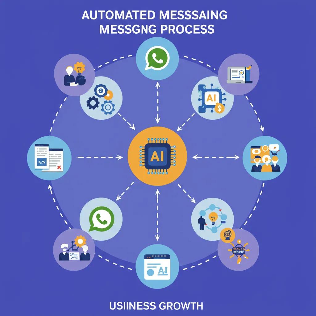 Representación visual de los beneficios de la mensajería automatizada con WhatsApp e IA